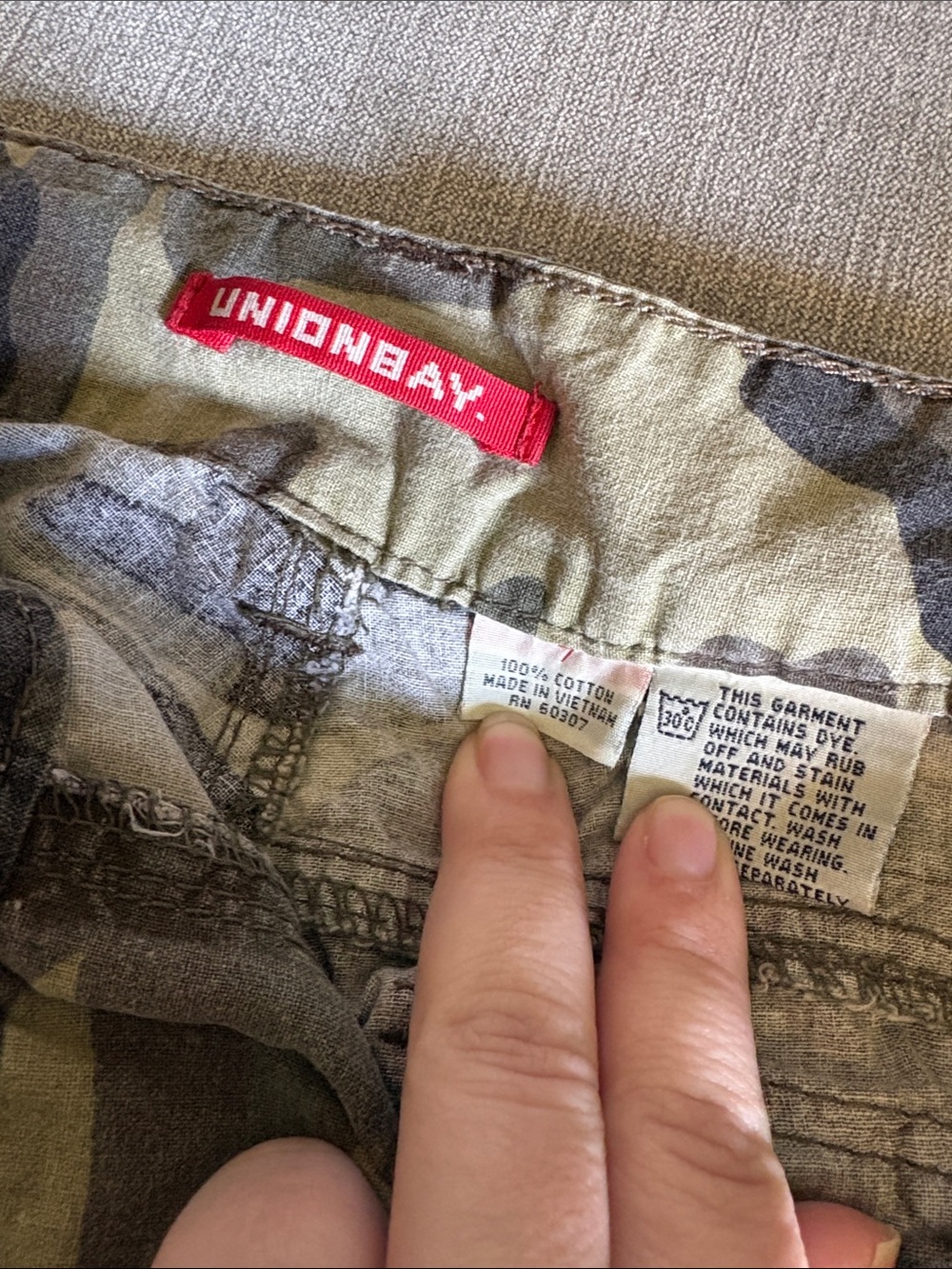 UNIONBAY Olive and Khaki Camo Cargo Shorts - Picture 2 of 3